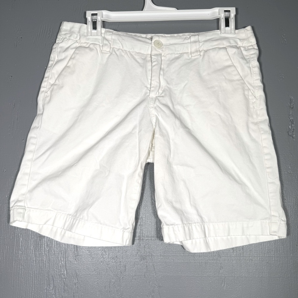 Merona White Bermuda Shorts Casual Cotton Blend Size 4 EUC
